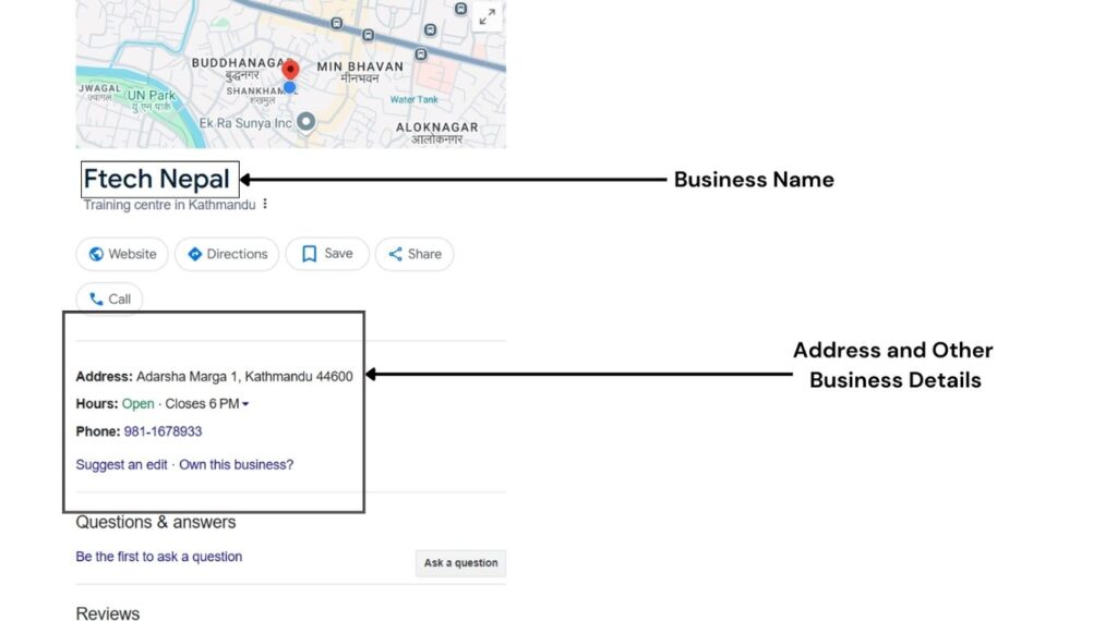 Google my business profile Details