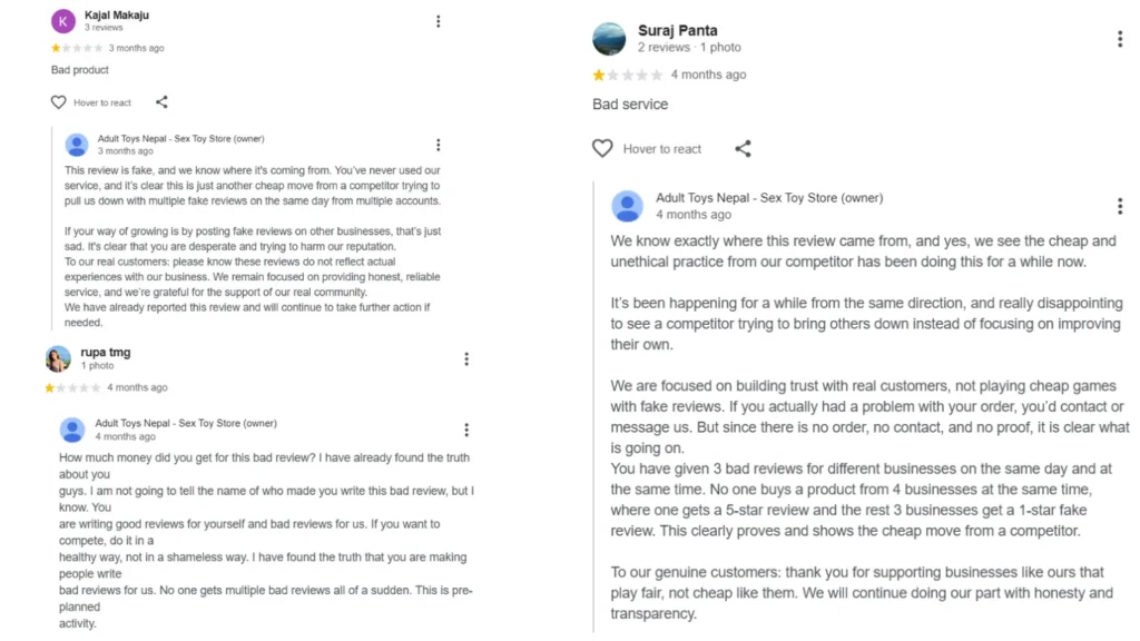Adult Toys Nepal Fake Reviews